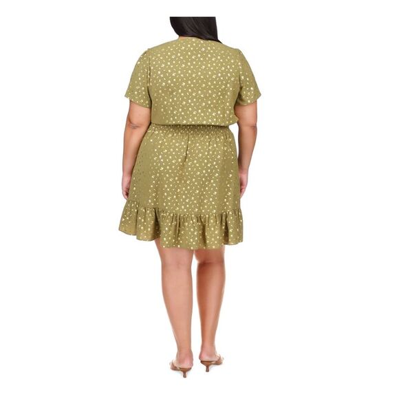 MICHAEL MICHAEL KORS Womens Green Unlined Hook And Eye Closure Dress Plus 1X - Picture 2 of 4